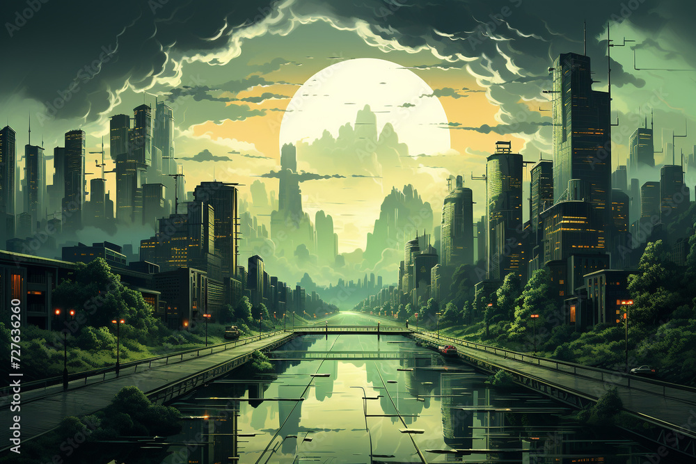 Lifestyles, city life, night life concept. Abstract, minimalist and