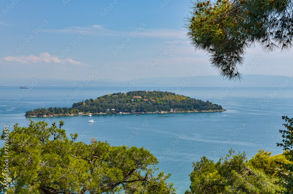 Sedef Island and Marmara sea scenic view from Buyukada island (Adalar, Turkey) Sedef Island and Marmara sea scenic view from Buyukada island (Adalar, Turkey)
