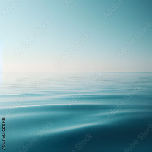Infinite Calm: A Vast Body of Water Under a Clear Sky © 7day