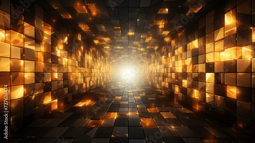 Brown_Square_tunnel_abstract_background