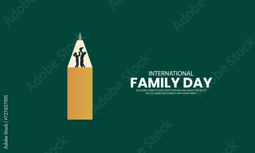 Global Family Day. World Family Day design for social meadi cretive post. 3D Illustration photo
