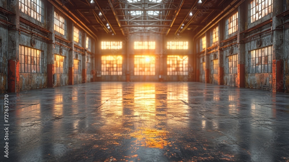 Evoking an Ambiance of Empty Warehouse with Dramatic Lighting Evoking an Ambiance of Empty Warehouse with Dramatic Lighting