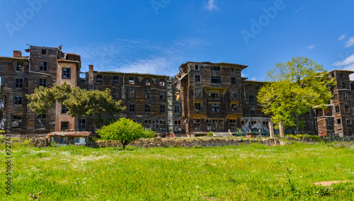 Prinkipo Greek Orthodox Orphanage ruins on Büyükada island (Adalar, Turkey) photo