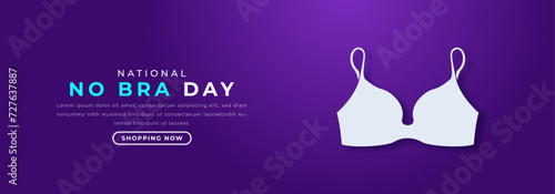 National No Bra Day Paper cut style Vector Design Illustration for Background, Poster, Banner, Advertising, Greeting Card
