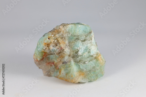 Amazonite, also known as Amazonstone or Amazon jade, is a semi opaque blue-green variety of microcline feldspar photo