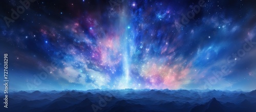 Tableau sur toile Fantasy space background with stars and nebula.