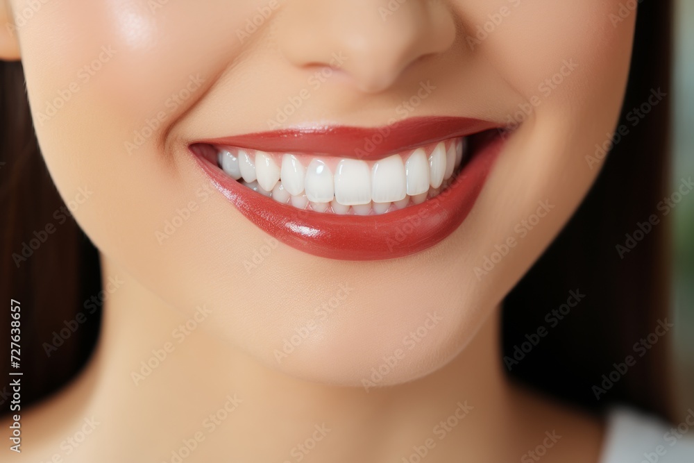 Fototapeta premium Perfect smile. professional teeth whitening at a renowned dental clinic for optimal oral care