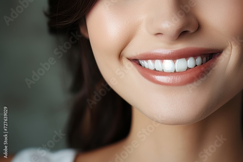 Flawless  radiant smile. teeth whitening at dental clinic - symbol of oral care and stomatology