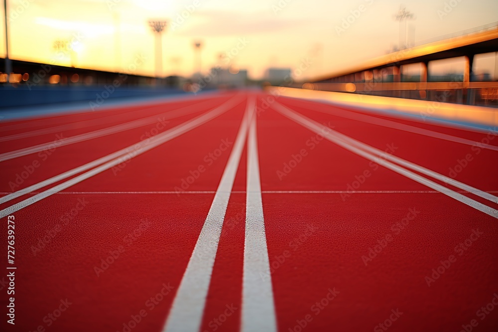 Pristine running track - smooth surface ready for runners to enjoy a perfect run and exercise