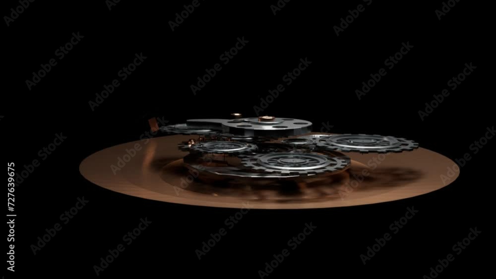 Clock Assembly Animation, background Mechanical Watch Works Clock Assembly Animation, background Mechanical Watch Works