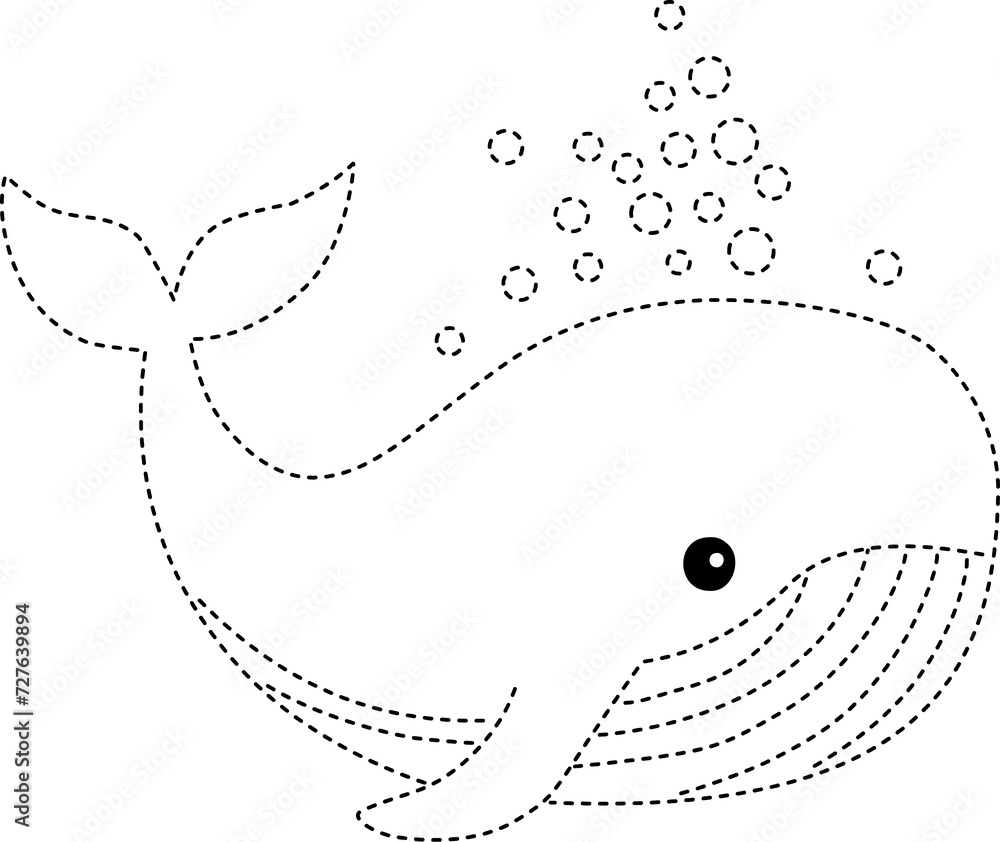 Obraz premium whale tracing line
