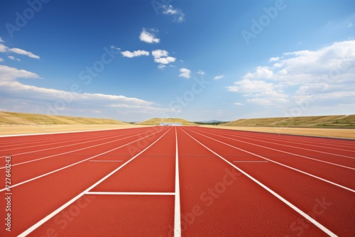 Pristine running track with smooth surface, perfect for athletes and joggers to train and exercise