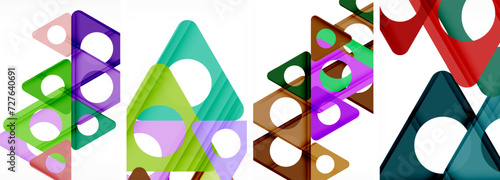 Abstract background set featuring captivating triangles. Harmonious blend of geometry and style, these designs bring modern flair