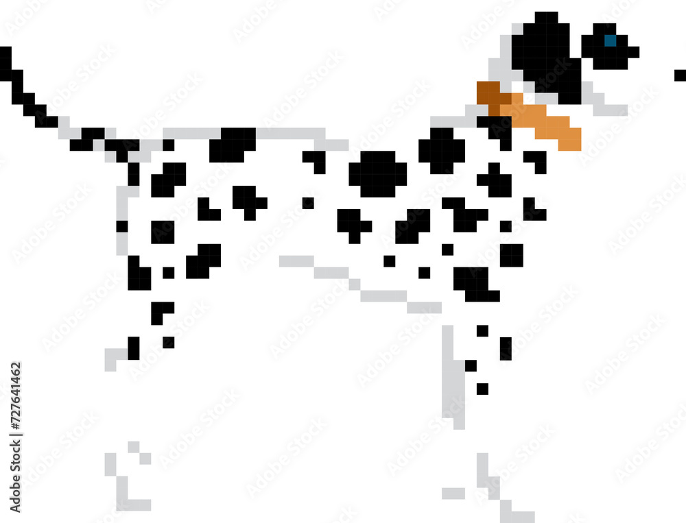 Fototapeta premium Dog cartoon icon in pixel style