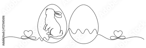 outline easter egg with bunny