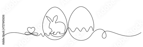 outline easter egg with bunny © isdiyono