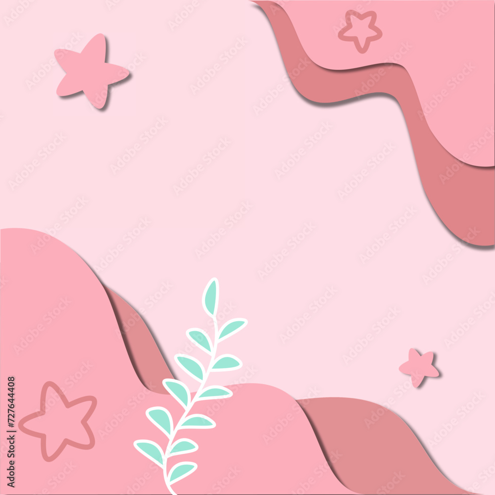 Abstract pink color background with wavy shape. Social media poster template design with pink abstract shape design. Abstract pink color background with wavy shape. Social media poster template design with pink abstract shape design.
