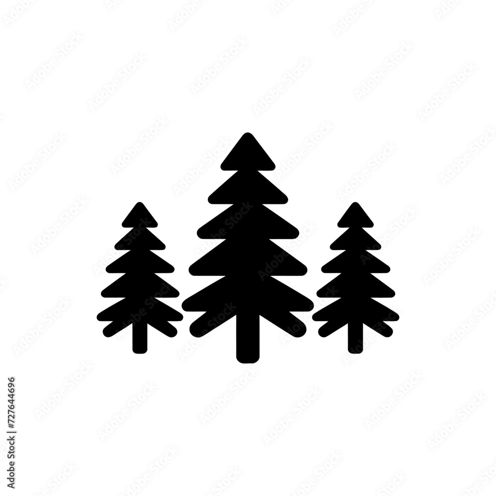 Obraz premium Pine forest tree icon