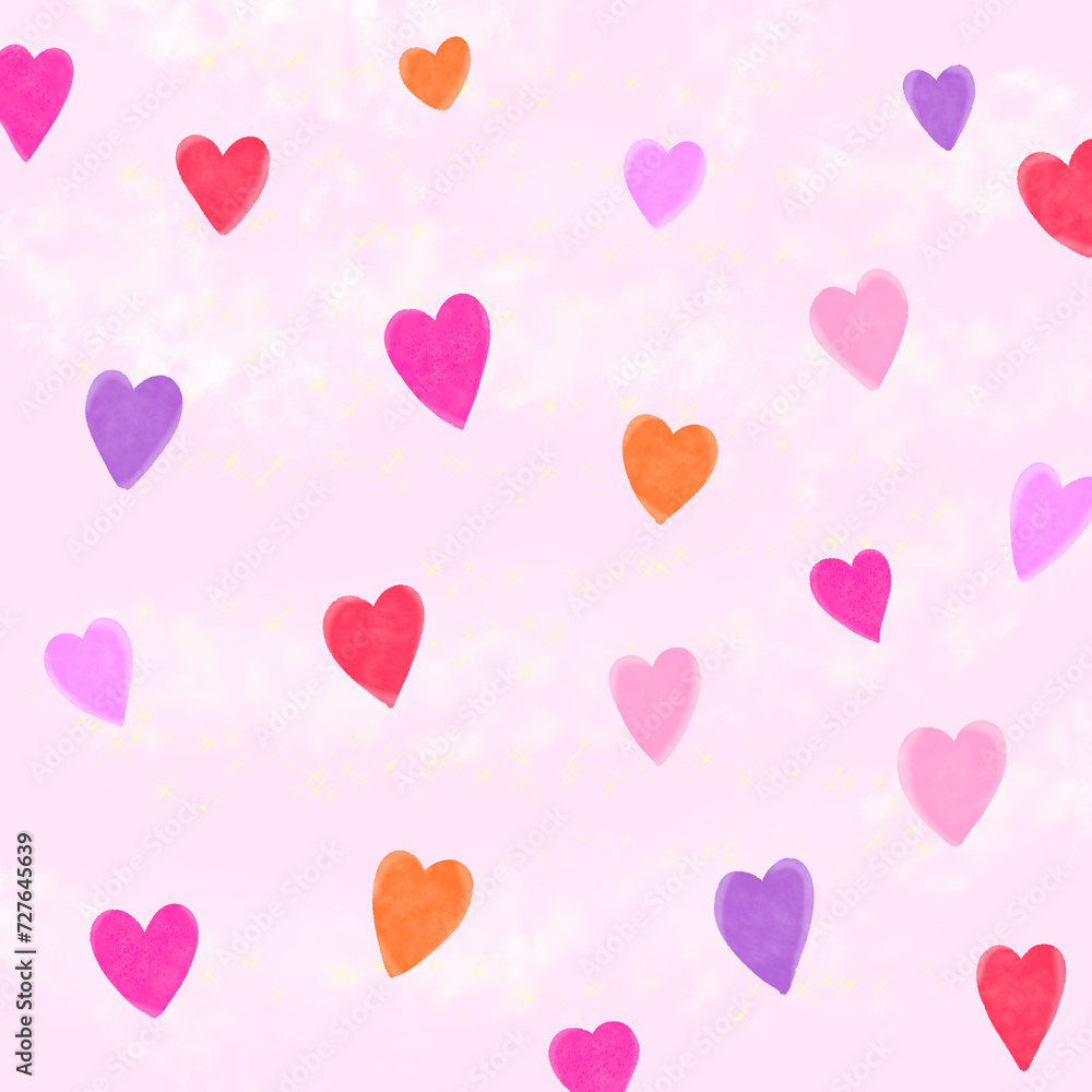 seamless pattern with hearts for Valentine's day,
wallpaper for romance full of hearts