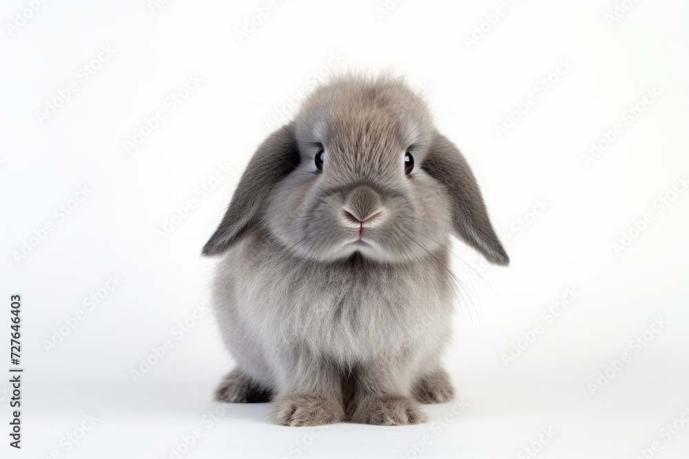 cute American Fuzzy Lop rabbit on white background. cute American Fuzzy Lop rabbit on white background.
