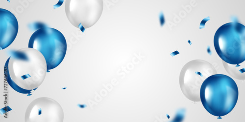 elegant blue balloon background For decorating festive events Vector illustration