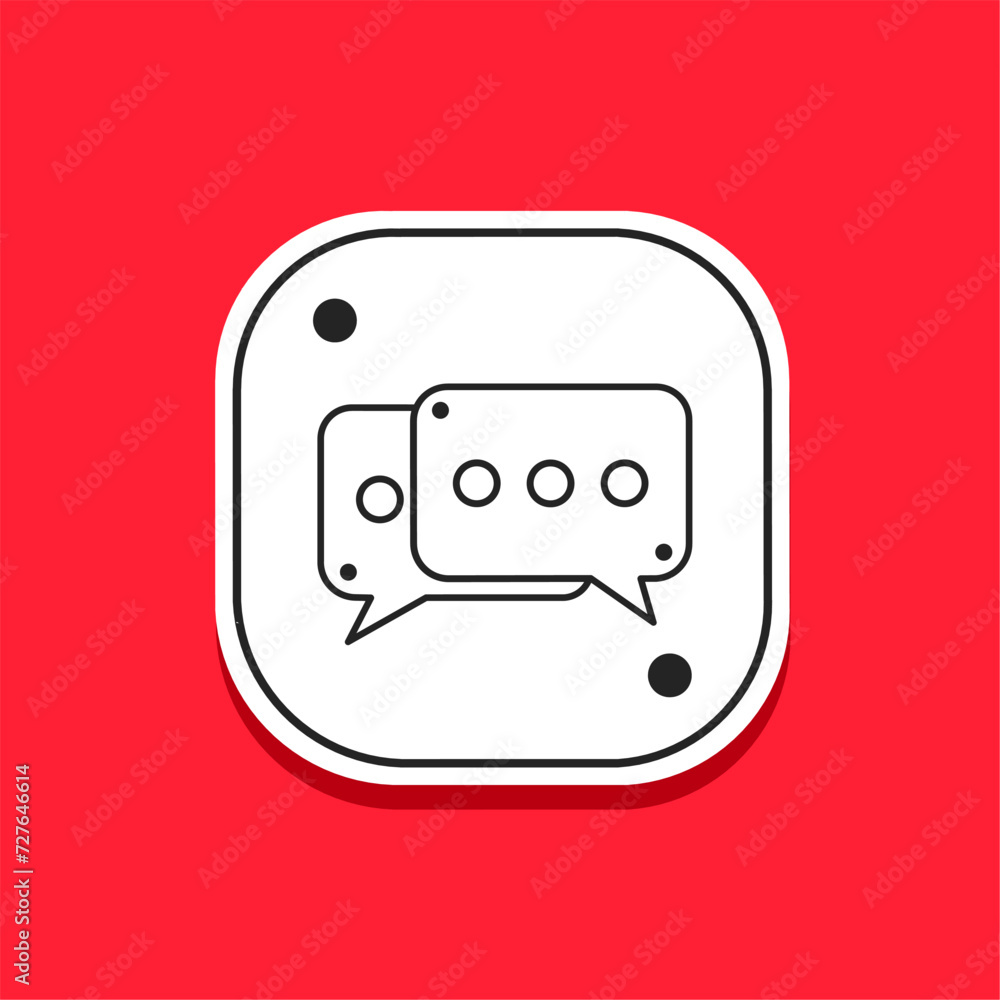 Message bubble icon line in flat. Stock vector. Message bubble icon line in flat. Stock vector.