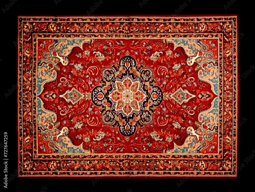 Beautiful Red and Black Floral Rug Beautiful Red and Black Floral Rug
