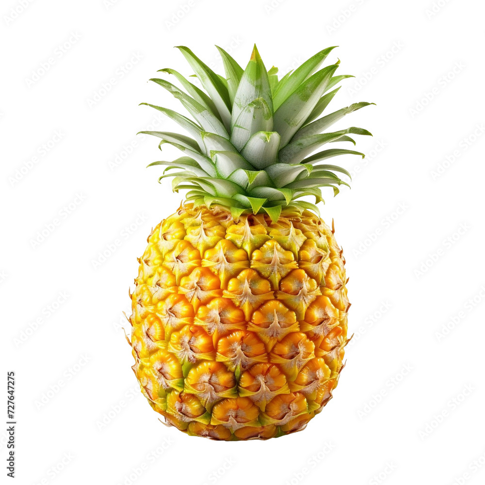 Fototapeta premium Pineapple With Green Leaves