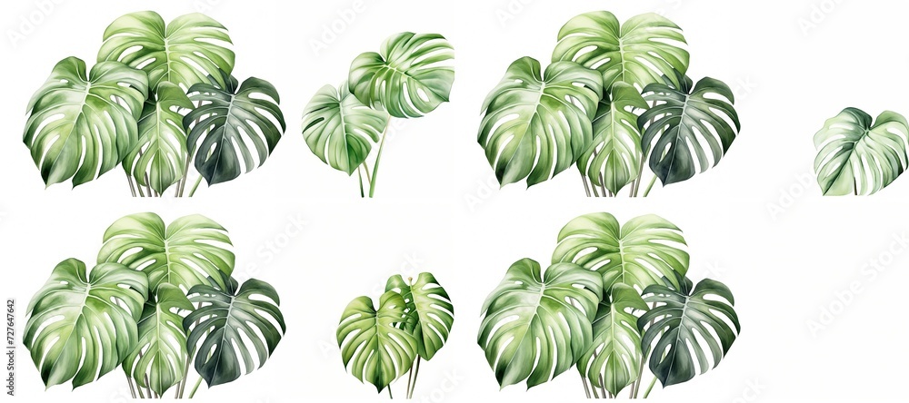 Dark green leaves of monstera or split-leaf philodendron (Monstera deliciosa) Dark green leaves of monstera or split-leaf philodendron (Monstera deliciosa)
