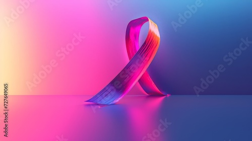 Colorful ribbon, World Cancer Day February 4 is World Cancer Day to support people living with cancer. Healthcare and medical concepts Free copy space for text