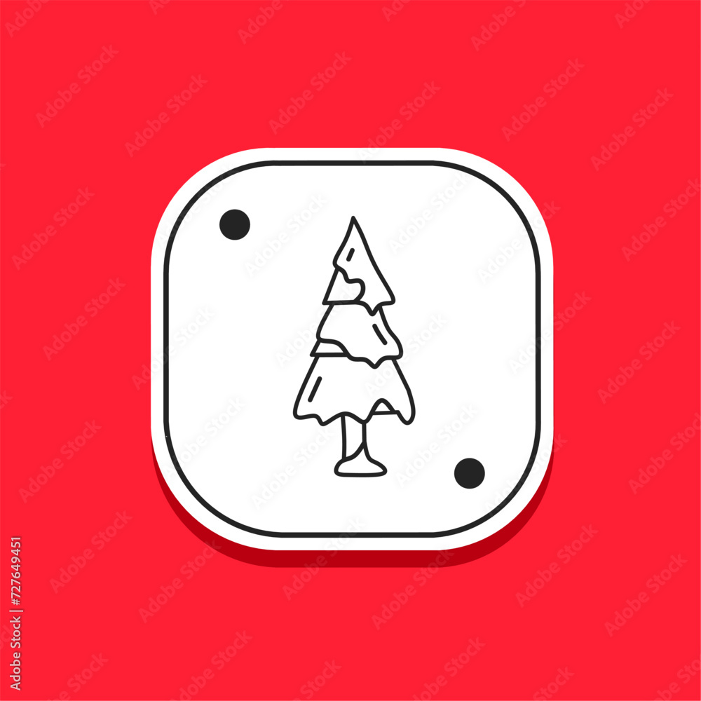 Pine tree icon line in flat. Stock vector. Pine tree icon line in flat. Stock vector.