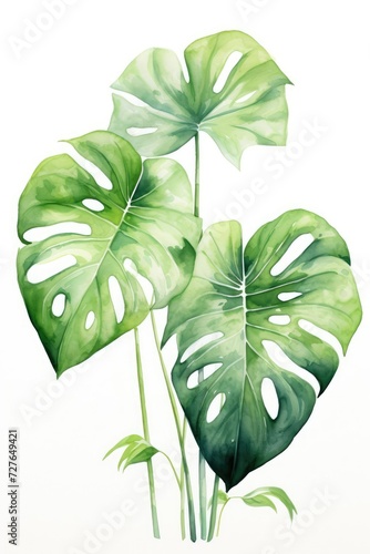 Dark green leaves of monstera or split-leaf philodendron  Monstera deliciosa 