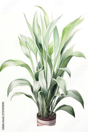 Green stems and leaves of the houseplant Aspidistra elatior. Vertical orientation  close-up  bottom view.