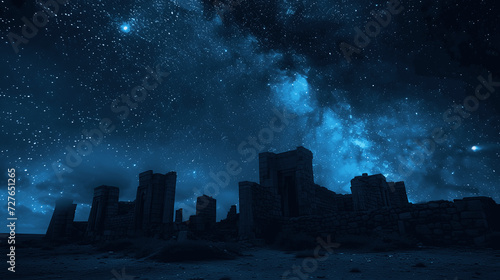 ancient ruins under a starlit skywhispers of the past and celestial alignments Ruins that breathe hi Generative AI