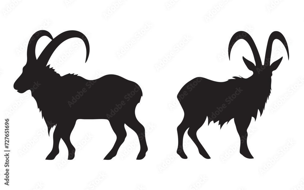 Silhouette of a goat on a white background. Vector illustration Silhouette of a goat on a white background. Vector illustration