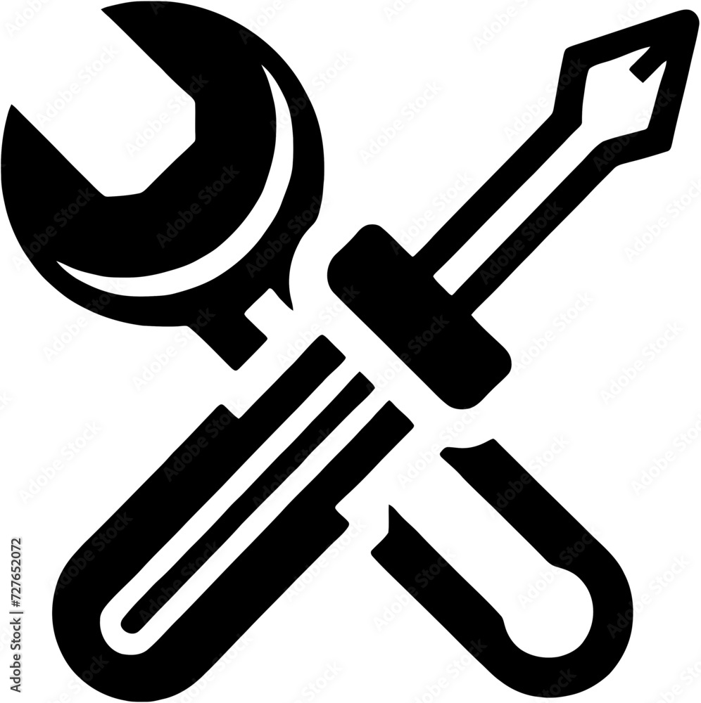 Crossed Wrench and Screwdriver Icon Crossed Wrench and Screwdriver Icon