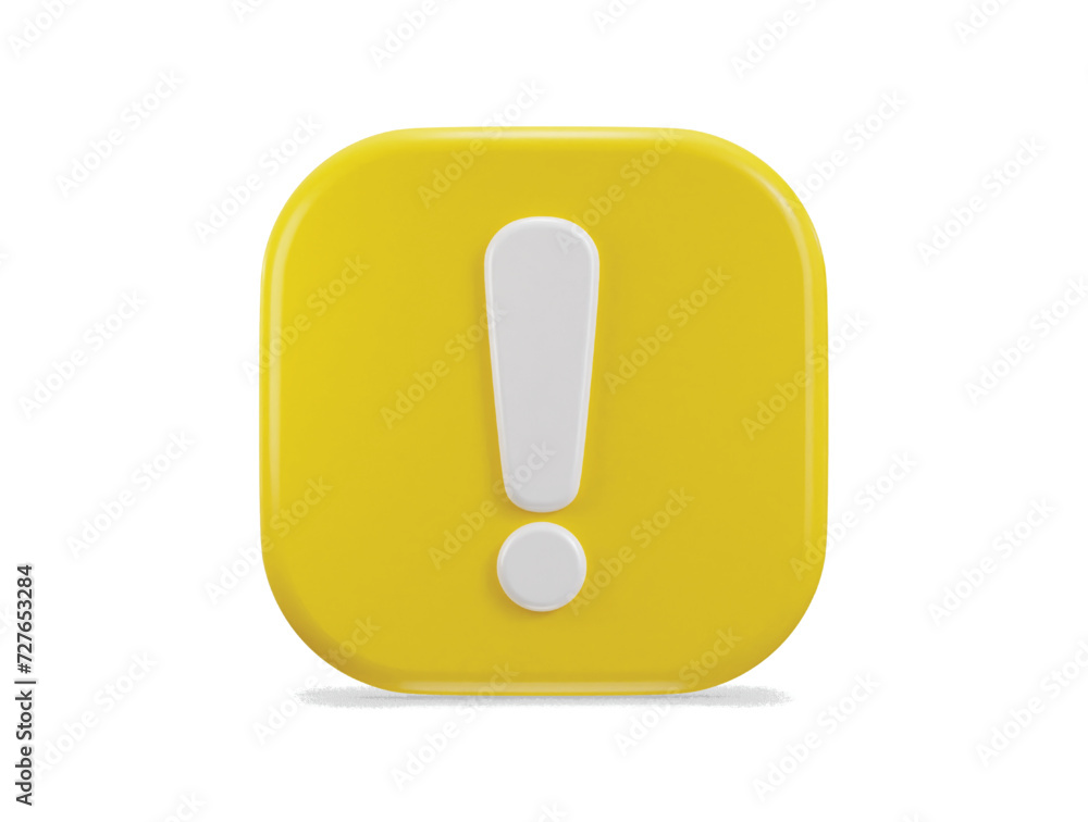 exclamation sign warning or danger risk alert problem icon 3d render exclamation sign warning or danger risk alert problem icon 3d render
