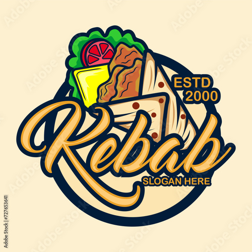 doner shawarma kebab logo labels template 