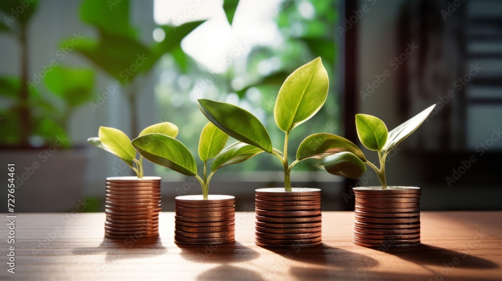 Coin stacks on the wooden table. investment, savings, personal finance, mortgage concept. Coin stacks on the wooden table. investment, savings, personal finance, mortgage concept.