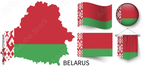 The various patterns of the Belarus national flags and the map of the Belarus borders Free Download The various patterns of the Belarus national flags and the map of the Belarus borders - GFXLoad