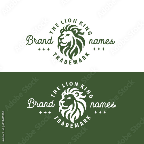 lion head logo design vector graphic template