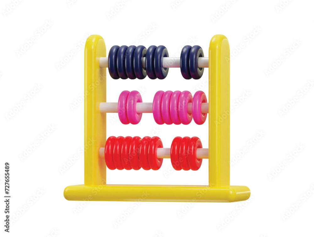 abacus icon education and math concept 3d rendering vector illustration abacus icon education and math concept 3d rendering vector illustration