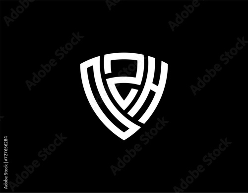 OZH creative letter shield logo design vector icon illustration	