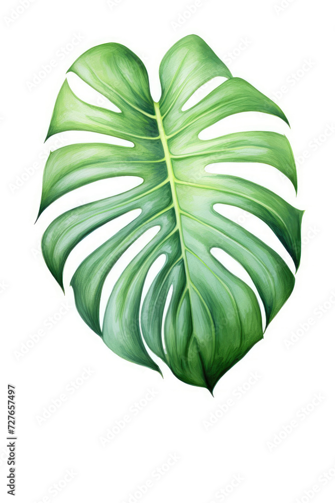 Fototapeta premium Dark green leaves of monstera or split-leaf philodendron (Monstera deliciosa)