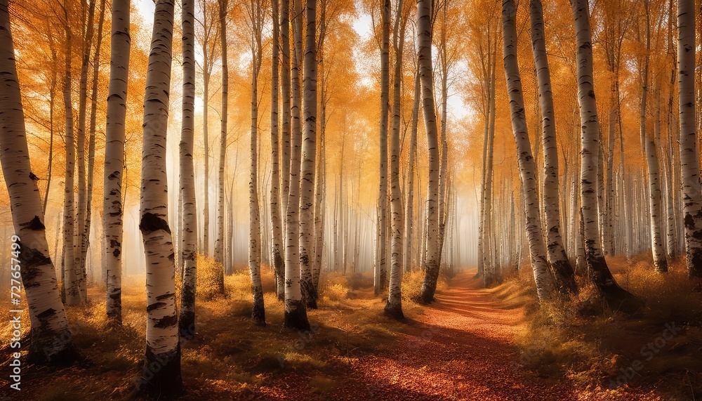 Obraz premium Birch forest, pathway, photography backdrop, wedding backdrop, maternity backdrop