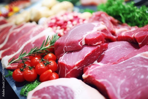 Pieces of meat artificially grown in the laboratory using stem cells, future protein food