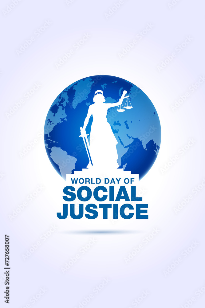 World Social Justice day or World Day of Social Justice background. Post design for Social Justice day awareness. World Social Justice day or World Day of Social Justice background. Post design for Social Justice day awareness.