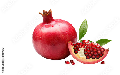 Pomegranate Beauty Brilliance on White or PNG Transparent Background.