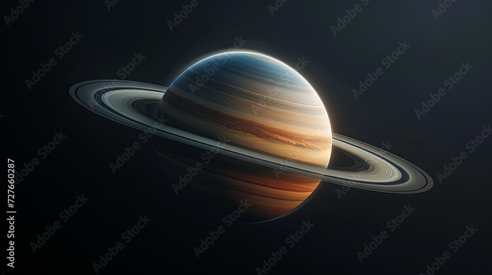 Saturn, planet with ring, 3D render planet with space background, Generative AI Saturn, planet with ring, 3D render planet with space background, Generative AI