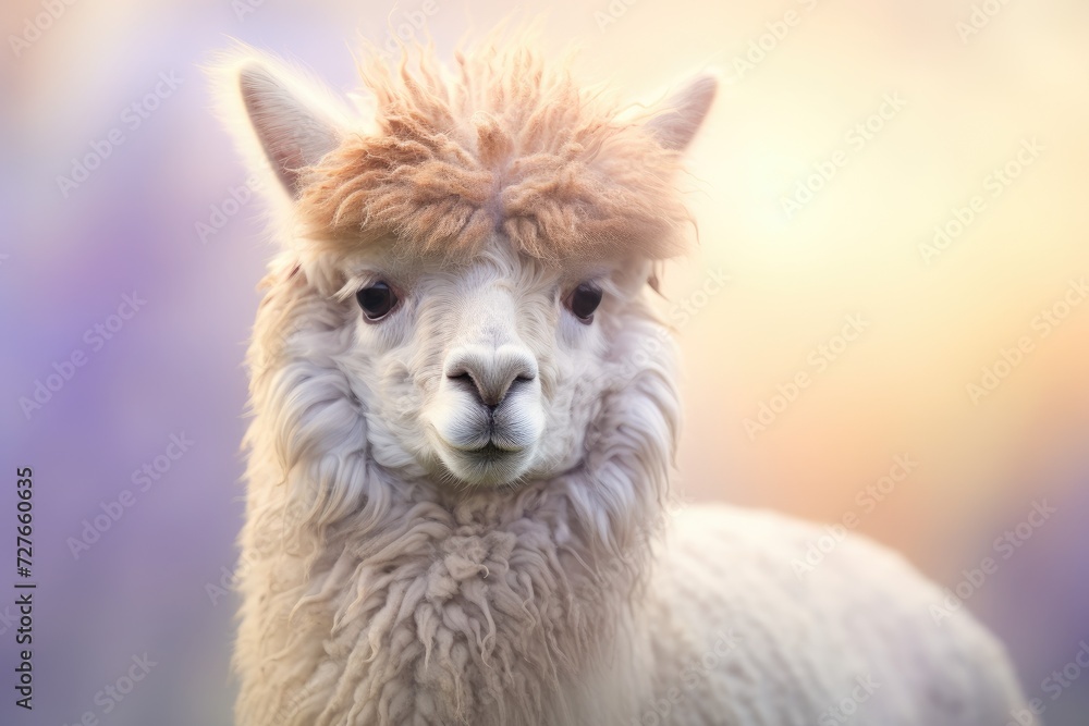 A detailed photograph capturing the close-up of a llama with a blurred background.